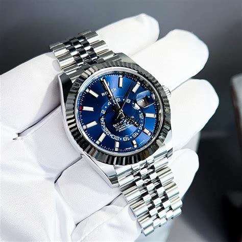 rolex sky dweller blue face review|rolex sky dweller price chart.